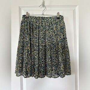 Grace & Mila Women’s Delice Floral Pleated Skirt Blue Yellow Size S